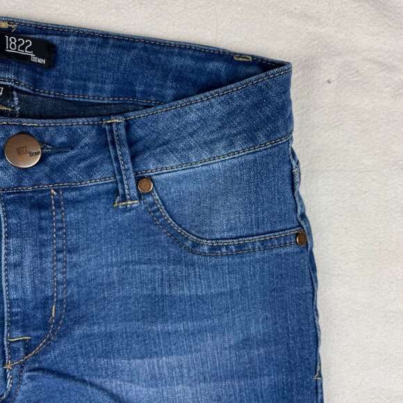 1822 Denim Blue Ankle Jeans Sz 27 Slim Straight Leg Stretch Medium Wash Low Rise - Picture 6 of 14